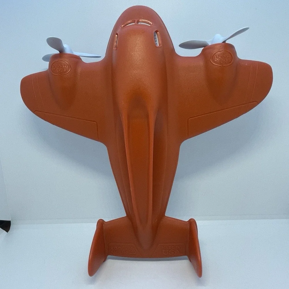 Green Toys Fire Plane Scoop & Drop Water‎ Toy Orange & White Made In USA